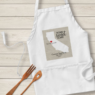 California State Love Home Sweet Home Custom Map Standaard Schort