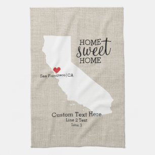 California State Love Home Sweet Home Custom Map Theedoek
