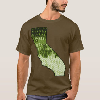 California State Map Bass Gevist kleurpatroon Fi T-shirt