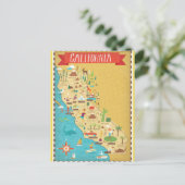 California State Map Briefkaart (Staand voorkant)