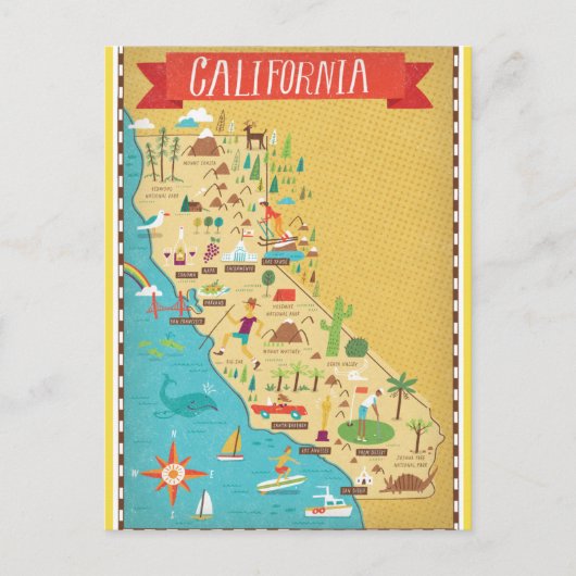 California State Map Briefkaart (Voorkant)