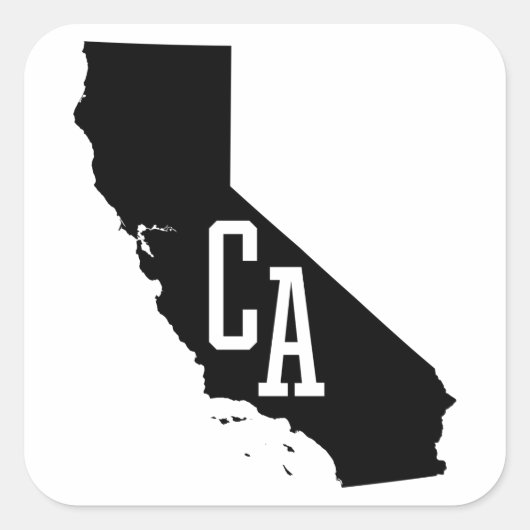 California State Map CA Afkorting Stickers (Voorkant)