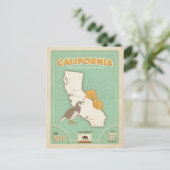 California State Map | Golden State Briefkaart (Staand voorkant)