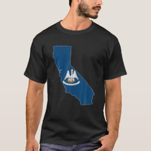 CALIFORNIA STATE MAP LOUISIANA LA Flag Roots Manne T-shirt