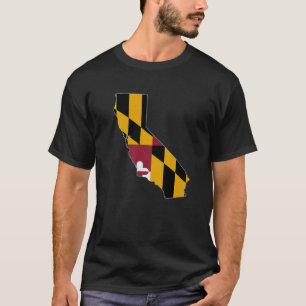 CALIFORNIA STATE MAP MARYLAND MD Flag Roots Mannen T-shirt