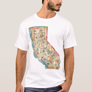  California State Map T-shirt