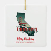 California State Merry Christmas Custom Holiday Keramisch Ornament (Achterkant)