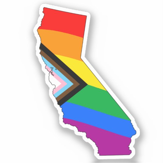 California State Pride LGBTQ Progress Pride Sticker (Voorkant)
