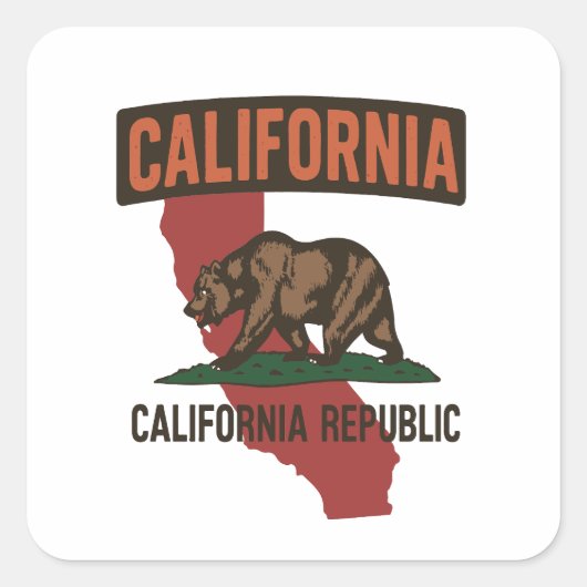 California State Pride Vierkante Sticker (Voorkant)