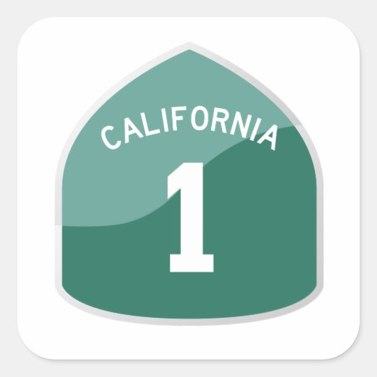 California State Route 1 / Highway 1 Sticker (Voorkant)