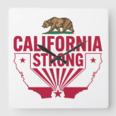 California Strong Grizzly Beer Vierkante Klok (Voorkant)
