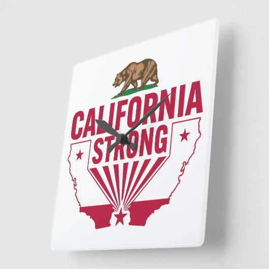 California Strong Grizzly Beer Vierkante Klok (Hoek)