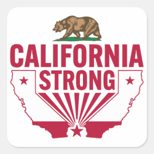 California Strong Grizzly Beer Vierkante Sticker