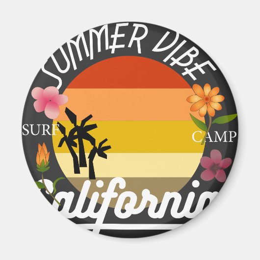 California Summer Vibe Surf Camp Magnet Magneet (Voorkant)