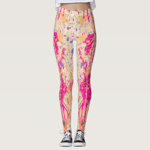 California Sunset Abstracte Splatter Paint Leggings