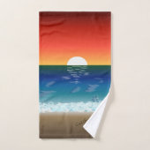 California Sunset | Beach Sand Heart Bad Handdoek (Handdoek)