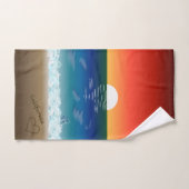 California Sunset | Beach Sand Heart Bad Handdoek (Handdoek)