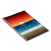 California Sunset | Beach Sand Heart Notitieboek (Rechterzijde)