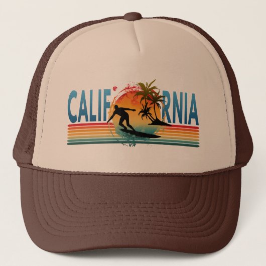 CALIFORNIA SUNSET SUMMER TRUCKER HAT TRUCKER PET (Voorkant)