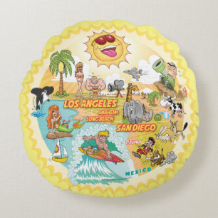 California Sunshine Paradise Poufs Rond Kussen