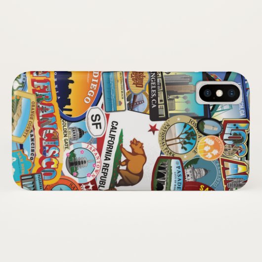 California Super Sticker Collage Pattern Case-Mate iPhone Case (Achterkant (horizontaal))