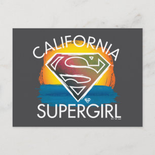 California Supergirl Sunset Graphic Briefkaart