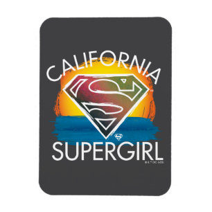 California Supergirl Sunset Graphic Magneet