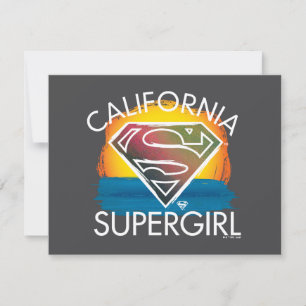 California Supergirl Sunset Graphic Notitiekaartje