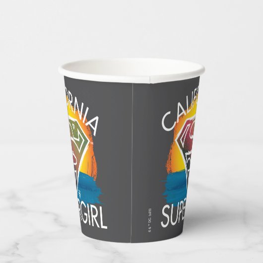California Supergirl Sunset Graphic Papieren Bekers (Rechts)