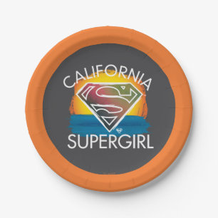 California Supergirl Sunset Graphic Papieren Bordje