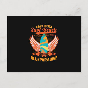 California Surf Beach-Surf-Surfing--Retro Briefkaart