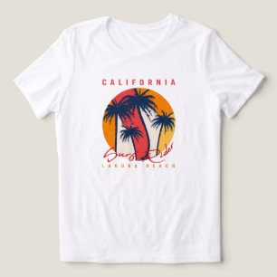 California Surf Ride Laguna Beach Retro Palm Zonso Tri-Blend Shirt