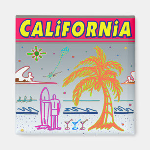 "CALIFORNIA" Surfer Beach Magneet
