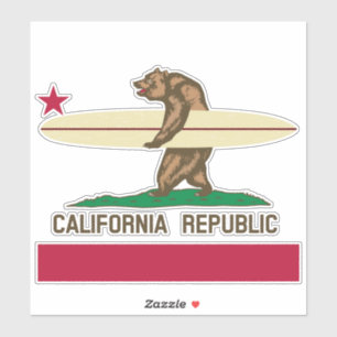 California Surfer Beer op maat gesneden vinyl Stic Sticker