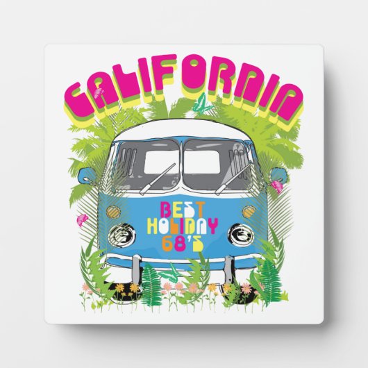 California Surfing Van Fotoplaat (Voorkant)