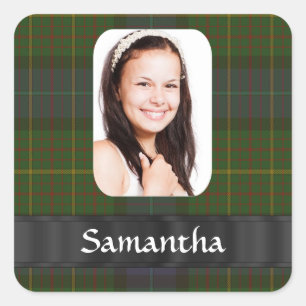California tartan plaid foto sjabloon vierkante sticker