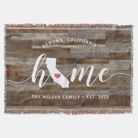 California Thuisstaat Persoonlijke Houten Uitzicht Deken (Voorkant)