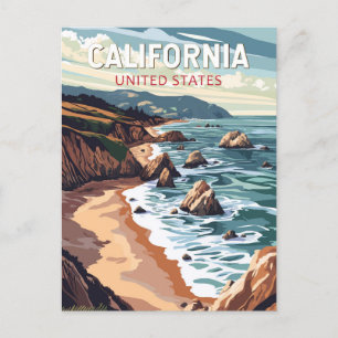 California Travel Art Vintage Briefkaart
