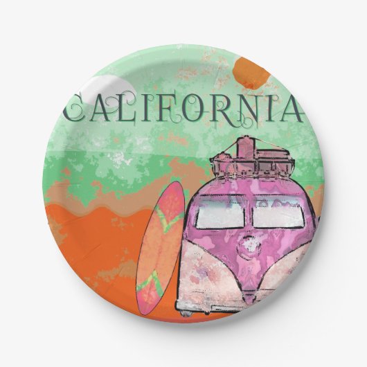 California Travel Poster Paper Bord (Voorkant)