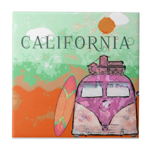 California Travel Poster Tegeltje