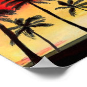California Tropical Beach Palm Trees Sunset Poster (Coin)