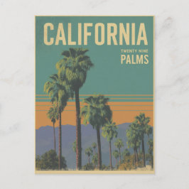 California Twenty Nine Palms Retro Reiskunst Briefkaart