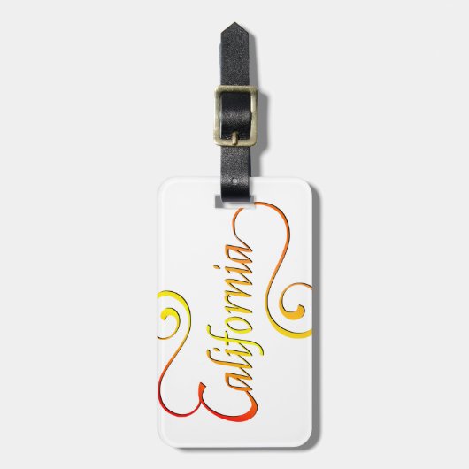 California Typography Art Bagagelabel (Voorkant verticaal)