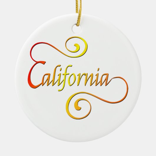 California Typography Art Keramisch Ornament (Voorkant)
