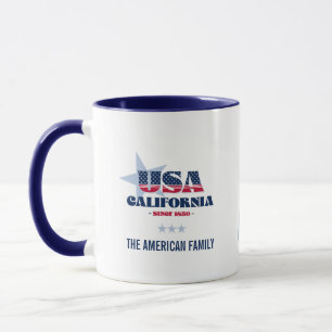 California USA 1850 Blue Star gepersonaliseerde mo Mok