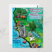 California USA Card Briefkaart (Voorkant / Achterkant)