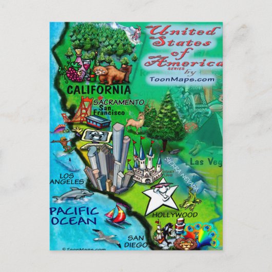 California USA Card Briefkaart (Voorkant)