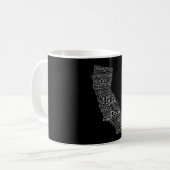 California USA Slang Word Art Map Coffee Mug (Devant gauche)