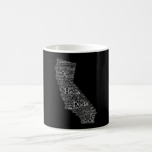 California USA Slang Word Art Map Coffee Mug (Centre)