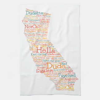 California USA Slang Word Art Map Theedoek